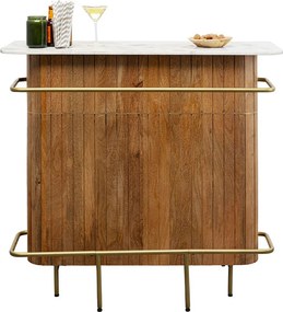 Kare Design Grace Barmeubel Mangohout Met Marmer - 120 X 48cm.