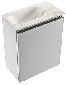 Mondiaz Ture DLux toiletmeubel 40cm plata met wastafel frappe links zonder kraangat