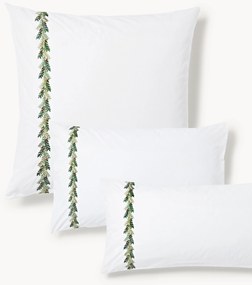 Katoenen kussensloop Evan met kerstborduurwerk