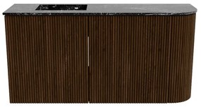 Mondiaz Joya DLux 80cm toiletmeubel ronding rechts walnut met wastafel faye links 1 kraangat lava