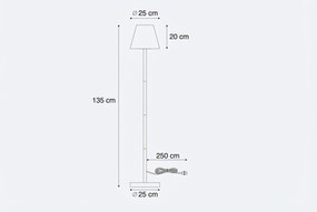 Buiten Vloerlamp Beige Met Witte Kap IP - Virginia Kunststof /Staal Zand/Beige