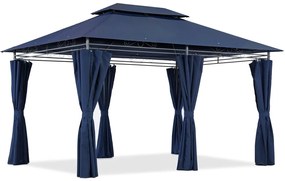 Marineblauw Ibiza tuinpaviljoen 3x4m Garden Point