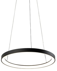 Design hanglamp zwart incl. LED dimbaar easylift - Hoop Binnenverlichting Lamp