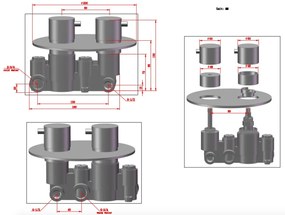 Saniclear Evolution inbouw regendouche rond met glijstang en 2 standen handdouche verouderd messing