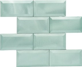 Zelfklevende Mozaïektegels Metaal | Subway 3D Pastelgroen | 30,5×30,5 cm | Keuken, Bad &amp; WC