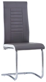 vidaXL Eetkamerstoelen 2 st kunstleer grijs