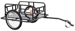vidaXL Fietstrailer 130x73x48,5 cm staal zwart