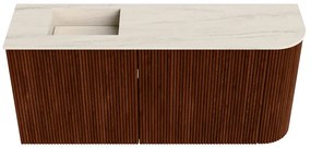 Mondiaz Joya DLux 90cm toiletmeubel ronding rechts ruby met wastafel faye links zonder kraangat meli