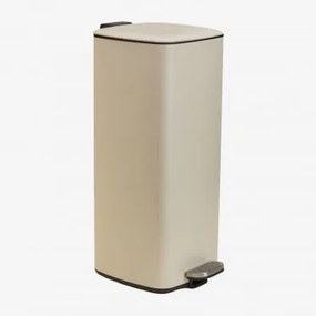 Buitenprullenbak Met Pedaal Van Staal Sosuina Tapioca Beige & 30 L - Sklum