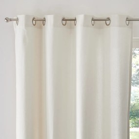 Effen oogjesgordijn van geweven katoenen Panama