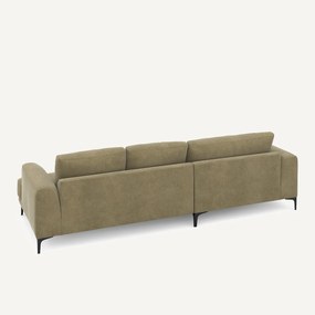 XL hoekbank links in linnen fluweel, MARSILE