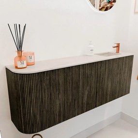 Mondiaz Joya DLux 110cm toiletmeubel ronding links shadow met wastafel faye rechts 1 kraangat meli