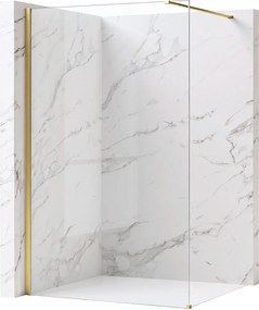 Walk-in douchewand Rea Flexi Transparent / Brush Gold 110