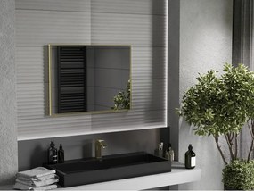 Mexen Loft rechthoekige badkamerspiegel 80 x 60 cm, gouden lijst - 9852-080-060-000-50
