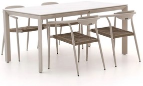 + 10% kassakorting | Diningset Manifesto | 4 personen sintered stone | Tuinset stapelbaar | 5-delig | Kees Smit Tuinmeubelen