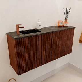 Mondiaz Joya DLux 90cm toiletmeubel ruby met wastafel faye links 1 kraangat lava