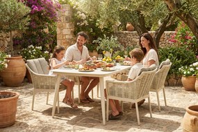 Tuinset 4 personen 180 cm Aluminium/Wicker Taupe Apple Bee Milou/Vienna