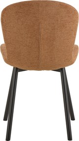 FIORA Terracotta (stof Apia 272)/zwart frame - MODERNE GESTOFFEERDE STOEL VOOR WOONKAMER/EETKAMER LOFT