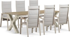 Tuinset 6 personen 240 cm Aluminium Taupe Lifestyle Garden Furniture Essence/Cardiff
