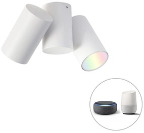 Smart Spot / Opbouwspot / Plafondspot wit verstelbaar incl. 2 Wifi GU10 - Michael Design GU10 Binnenverlichting Lamp