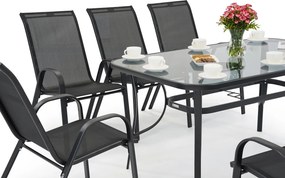 Metalen tuinmeubelen Modena/Bitonto zwart voor 8 personen Garden Point