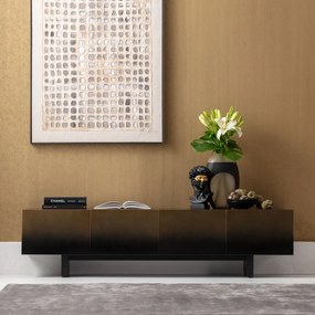 Kare Design Prezioso Design Tv-meubel Zwart Met Goud - 180x40x45cm.