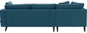 Goossens Bank Suite blauw, stof, 3-zits, elegant chic met ligelement links