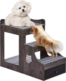 VEVOR Stapelbed voor huisdieren met verwijderbare trap, vensterbank voor honden/katten met opbergruimte, bed met meerdere niveaus, vensterbank, slaapbank, zitplatform voor huisdieren, 830x450x675mm