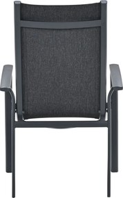 Garden Impressions Hilly tuinstoel stapelbaar donker grijs - 4 stuks