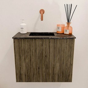 Mondiaz Joya DLux 50cm toiletmeubel dusk met wastafel faye links zonder kraangat lava