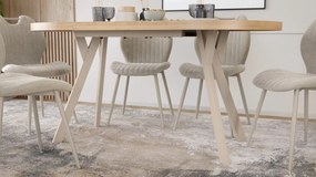 Mazzoni EXPANSO Artisan Eiken / kasjmier poten - OVALE UITSCHUIFTAFEL 160-360 cm VOOR 16-18 PERSONEN