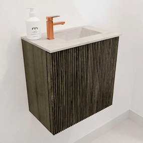 Mondiaz Joya DLux 40cm toiletmeubel shadow met wastafel faye rechts 1 kraangat ostra