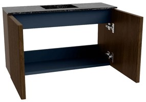 Mondiaz Joya DLux 70cm toiletmeubel walnut met wastafel faye midden zonder kraangat lava