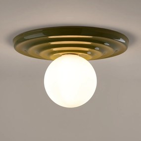 Plafondlamp of wandlamp, van keramiek en opaalglas, diameter 33,2 cm, HOLI