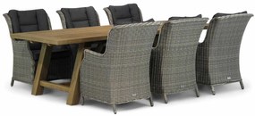 Tuinset 6 personen 260 cm Wicker Grijs Garden Collections Aberdeen/Lazio