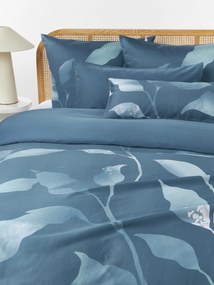 Katoensatijnen dekbedovertrek Marino met bloemenprint