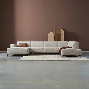 PEPP Interiors River Moderne U-bank Beige Stof Chaise Longue Links