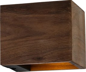 Smart wandlamp walnoot hout incl. Wifi G9 - Transfer