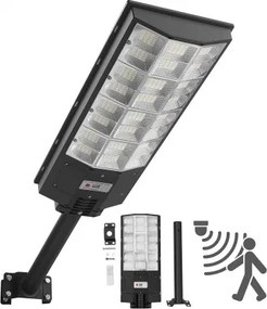 VEVOR Solar Straatverlichting 450.000LM, 8000W Straatlantaarn, Solarverlichting met Schemersensor, LED-schijnwerper met Bewegingsmelder, IP65 Waterdichte Buitenverlichting, voor Oprit &amp; Tuin, 1 stuk
