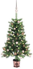 vidaXL Kunstkerstboom met LED's en kerstballen 90 cm groen