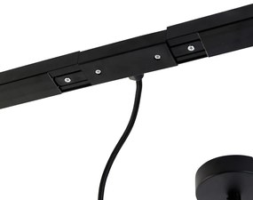 1-fase railsysteem donkerbrons met 4 spots en I voeding rond - Jeana