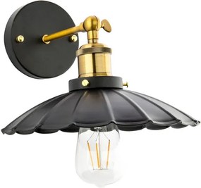 Vintage Wandlamp Zwart Flower Design