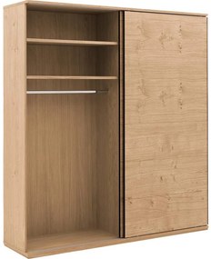 Goossens Excellent Kledingkast Nature, 200 cm breed, 223 cm hoog, 2 hout schuifdeuren