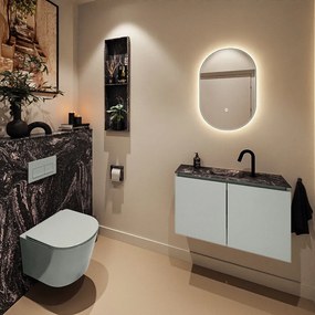 Mondiaz Ture DLux toiletmeubel 80cm greey met wastafel lava midden met kraangat