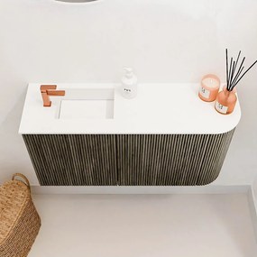 Mondiaz Joya 80cm toiletmeubel ronding rechts shadow met wastafel faye links 1 kraangat talc