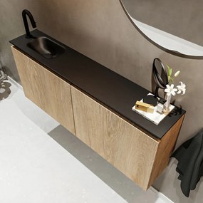 Mondiaz Ture 120cm toiletmeubel washed oak met wastafel urban links 1 kraangat