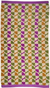 Katoenen velours jacquard strandhanddoek Luana met badstof achterzijde