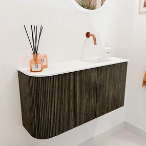 Mondiaz Joya 80cm toiletmeubel ronding links shadow met wastafel faye rechts zonder kraangat talc