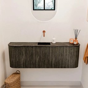 Mondiaz Joya DLux 125cm toiletmeubel ronding links/rechts shadow met wastafel faye midden zonder kraangat lava