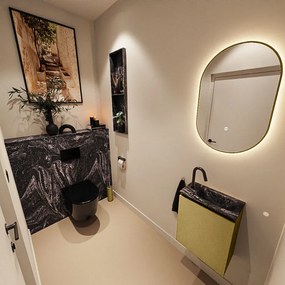 Mondiaz Ture DLux toiletmeubel 40cm oro met wastafel lava rechts met kraangat